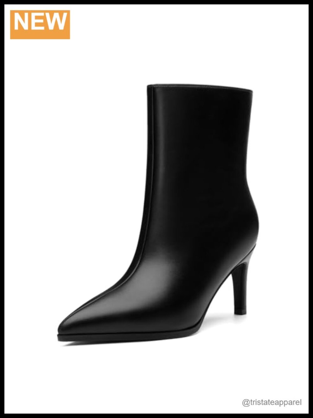 Women's Ankle Boots Kitten Heel Pointed Toe Pull-On PU Leather Fall Winter